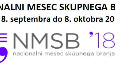 Nacionalni mesec skupnega branja, 8. september 2018 – 8. oktober 2018